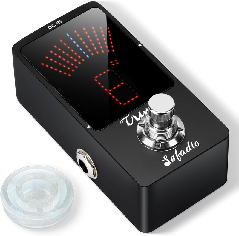 SOFADIO Tuner Pedal, Chromatic Guitar Tuner Pedal with Pitch Indicator for Electric Guitar and Bass True Bypass (Power supply not included) - Image 1